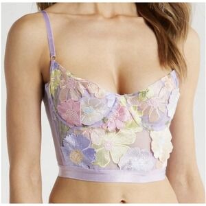 Kilo Brava Women Embroidered Underwire Bustier 3D Floral Fairy‎ Core Size Medium